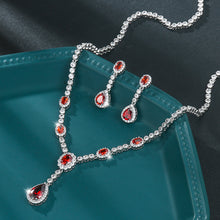 Load image into Gallery viewer, Weiman Jewelry High Quality Cubic Zirconia Necklace and Earring Wedding Set