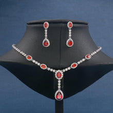 Load image into Gallery viewer, Weiman Jewelry High Quality Cubic Zirconia Necklace and Earring Wedding Set