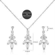 Load image into Gallery viewer, Elegant Cubic Zirconia CZ Simple Style Pendant Necklace and Earring Bride or Bridesmaid Jewelry Set
